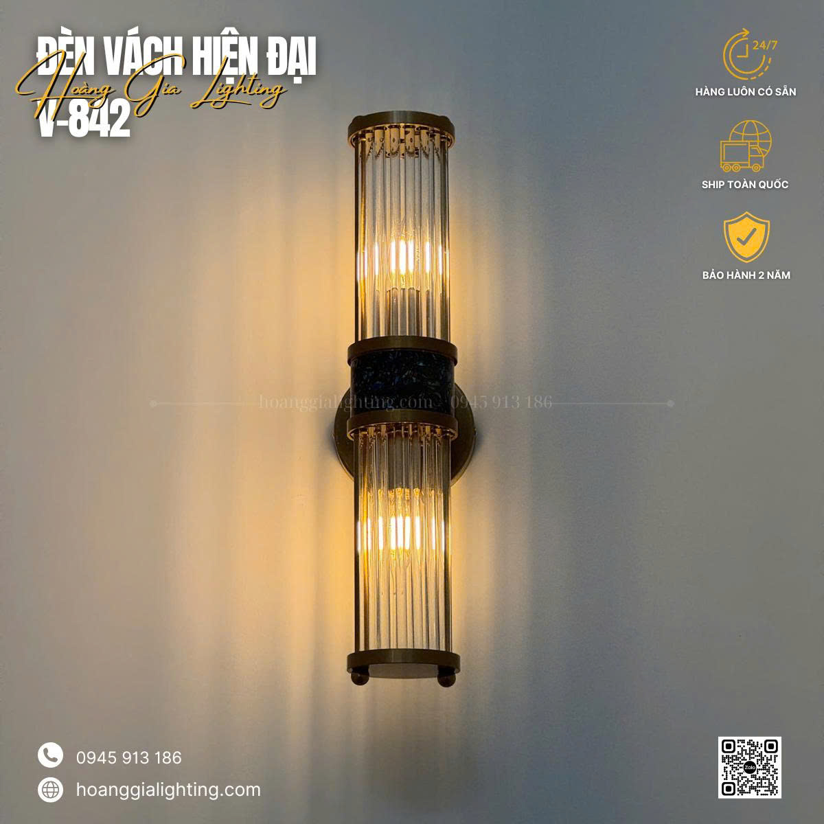 Đèn vách pha lê V-842 Đèn vách pha lê V-842
