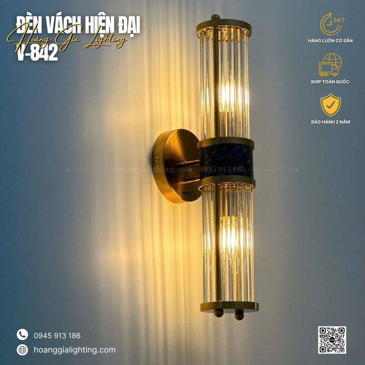 Đèn vách hiện đại V-842 Đèn vách hiện đại V-842